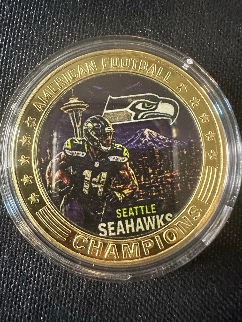 Seattle Seahawks NFL Collectible Coin Football Helmet Sports Fan Gift